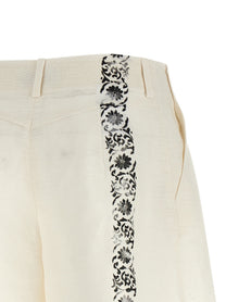 Alberta Ferretti Fortuny Linen Shorts White