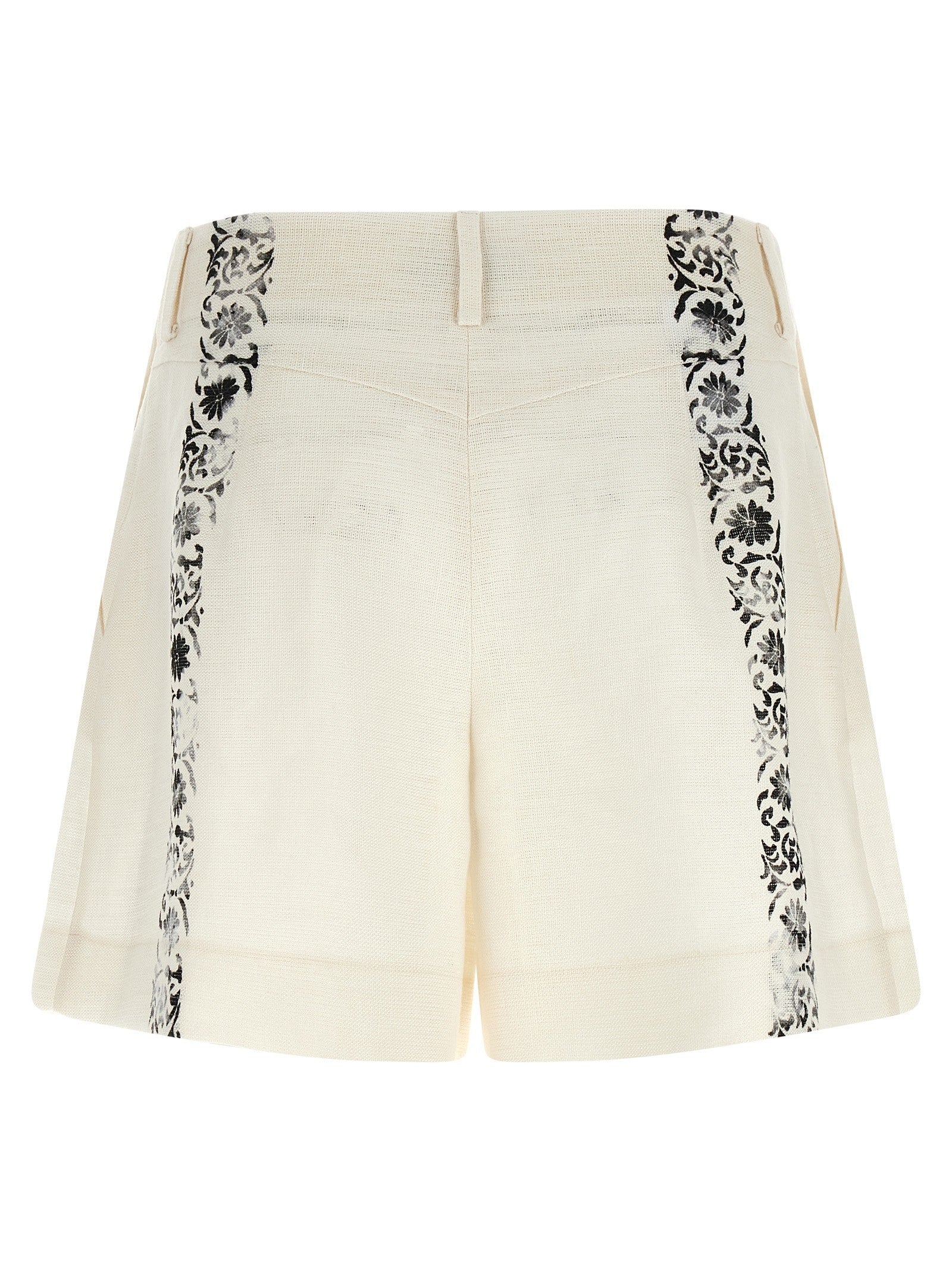 Alberta Ferretti Fortuny Linen Shorts White