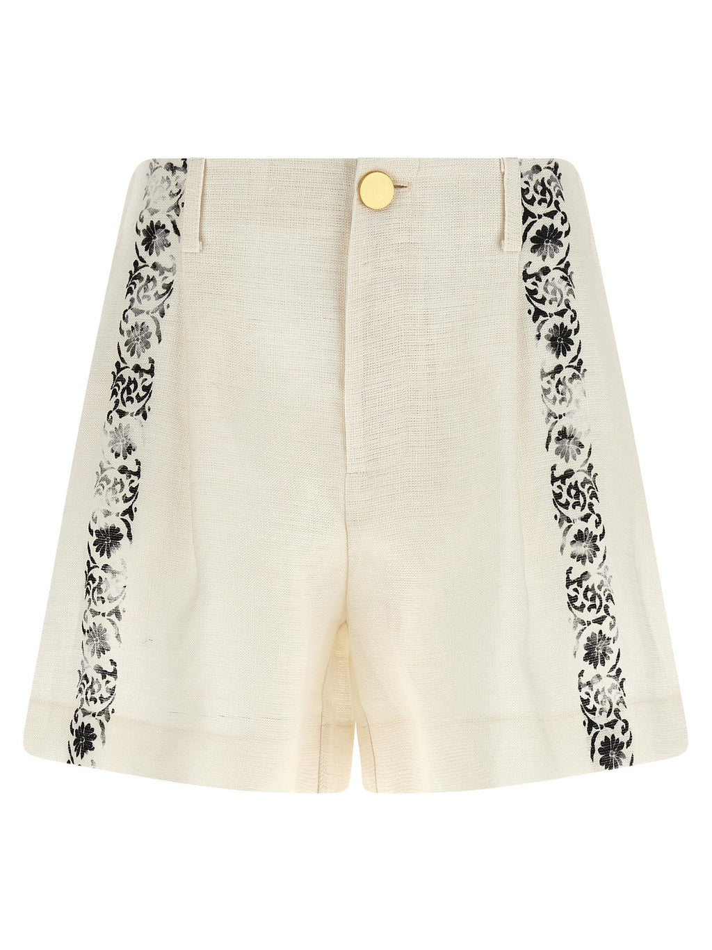 Alberta Ferretti Fortuny Linen Shorts White