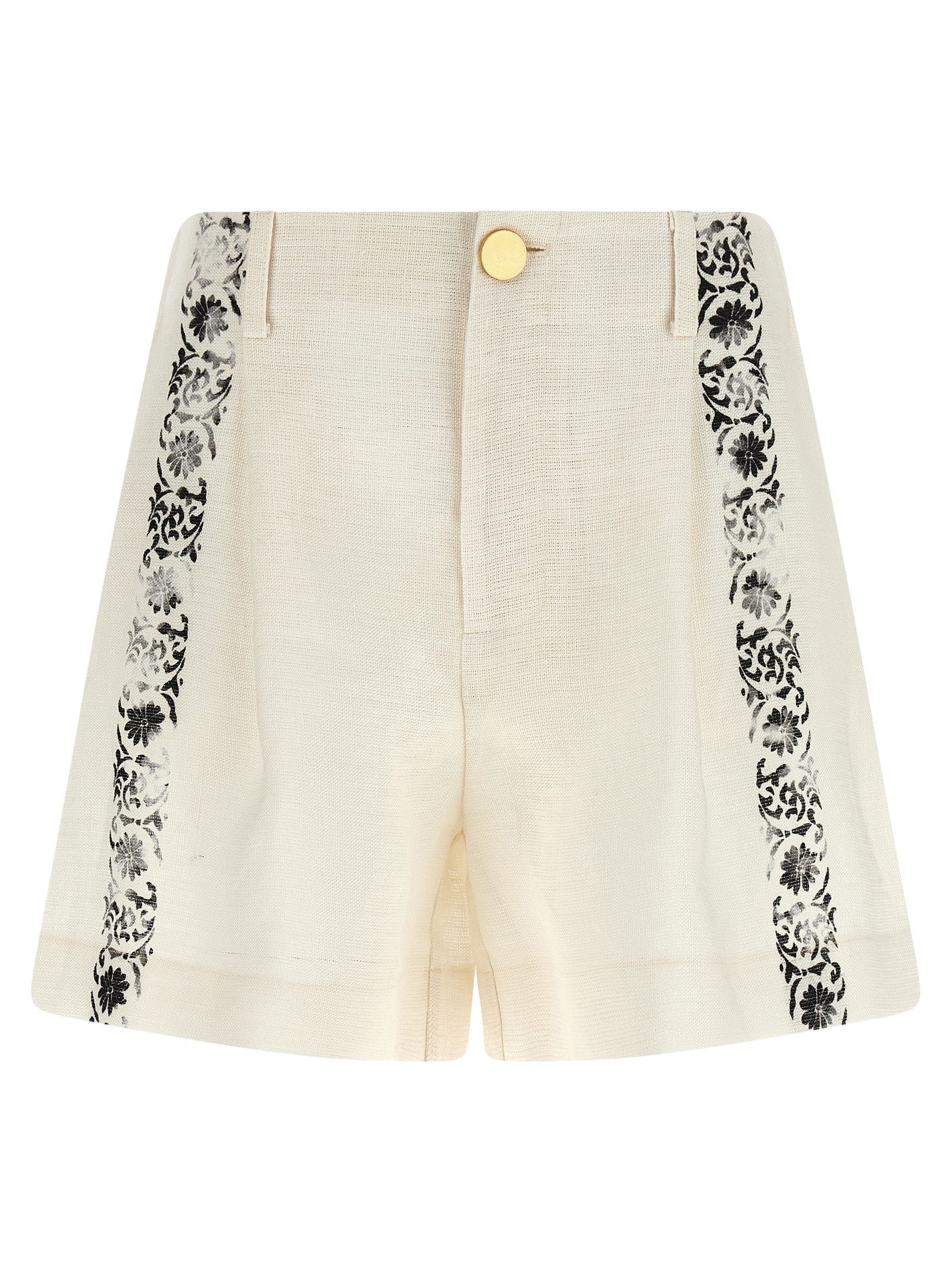 Alberta Ferretti Fortuny Linen Shorts White