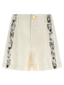 Alberta Ferretti Fortuny Linen Shorts White