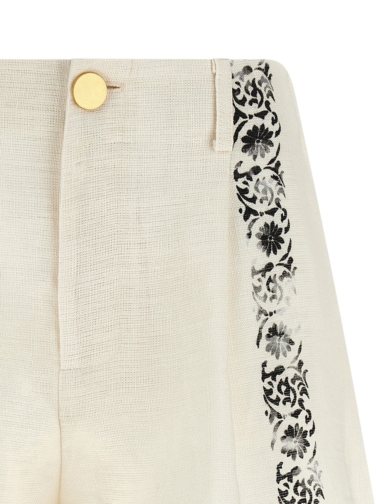 Alberta Ferretti Fortuny Linen Shorts White