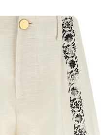 Alberta Ferretti Fortuny Linen Shorts White