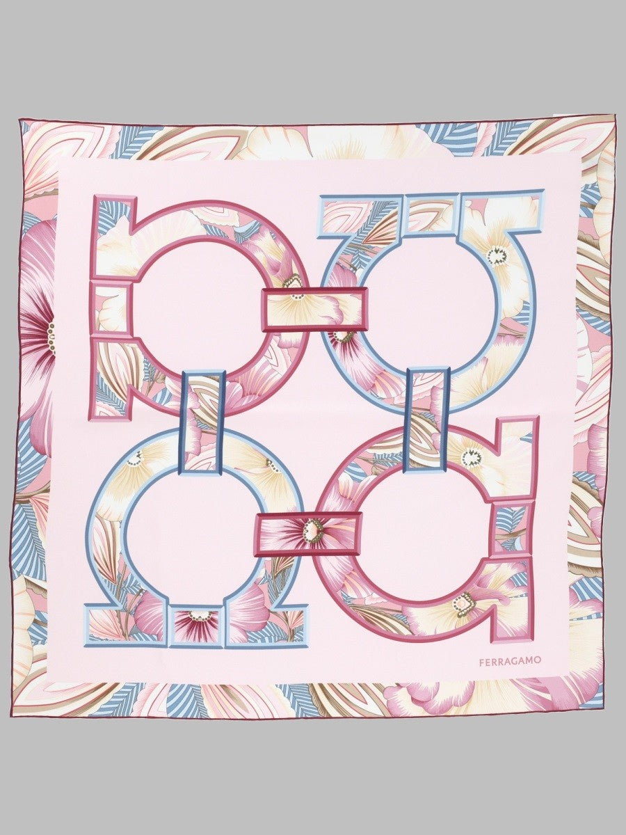 Ferragamo Women's Foulard Fiori Gancini Blue