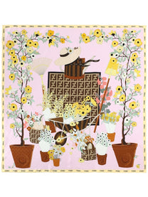 Fendi Women's Foulard Fendi Gardening Blue