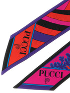 Emilio Pucci Mix of Multicolor Prints Scarf Gold