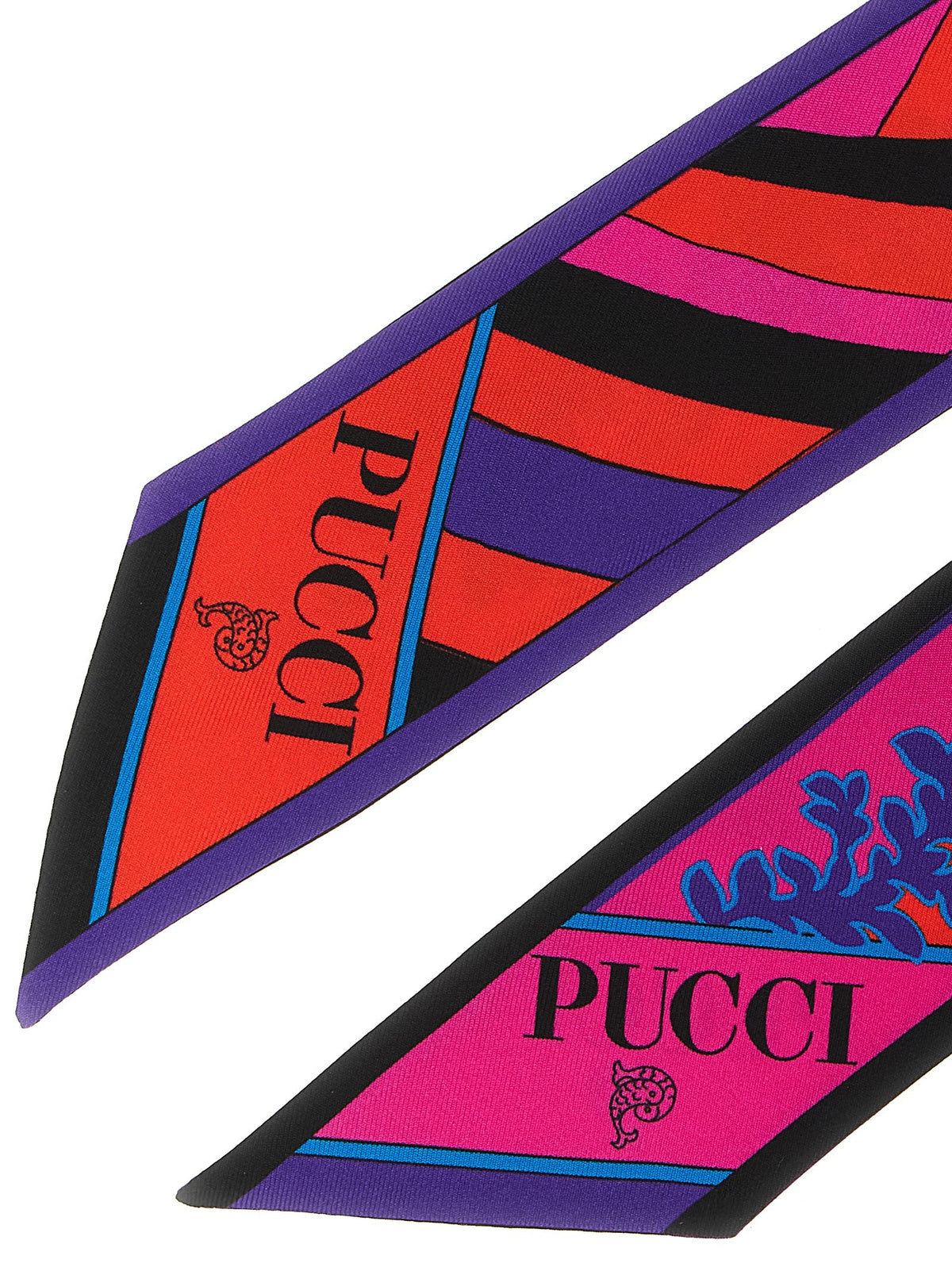 Emilio Pucci Mix of Multicolor Prints Scarf Gold