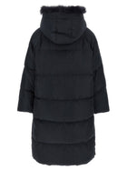 Yves Salomon Army Fox Fur Finishing Down Jacket Black, view 2