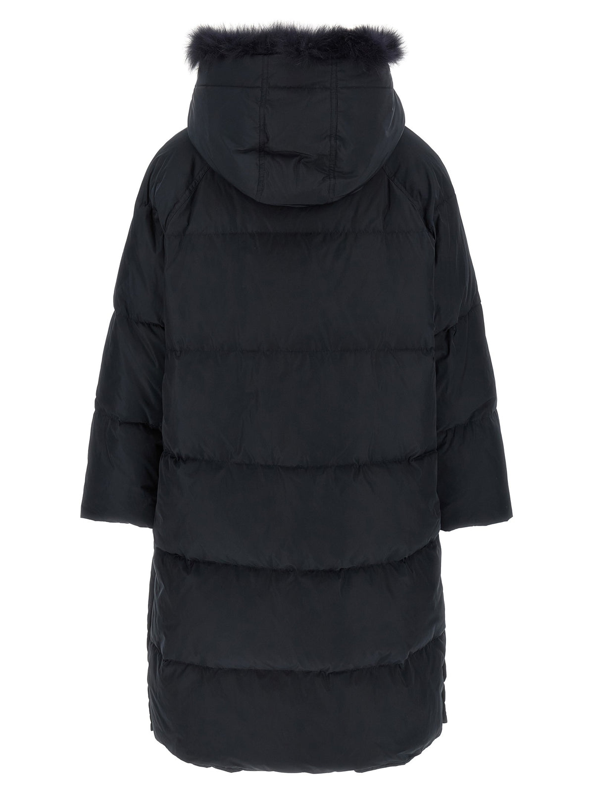 Yves Salomon Army Fox Fur Finishing Down Jacket Black, view 2
