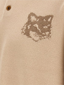 Maison Kitsuné Fox Head Intarsia Sweater Beige