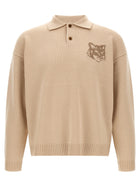 Maison Kitsuné Fox Head Intarsia Sweater Beige