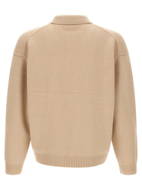 Maison Kitsuné Fox Head Intarsia Sweater Beige