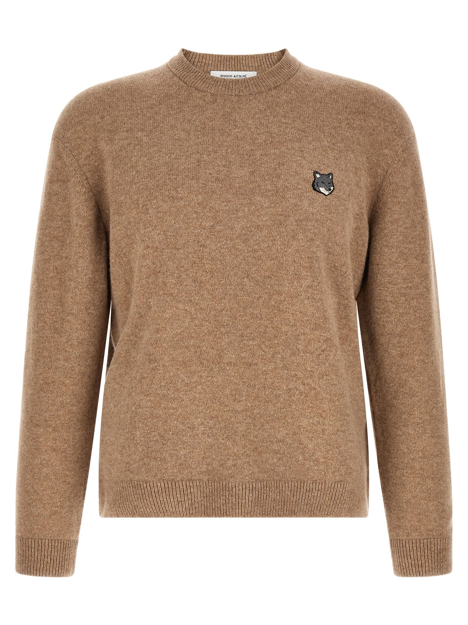 Maison Kitsuné Fox Head Sweater Beige