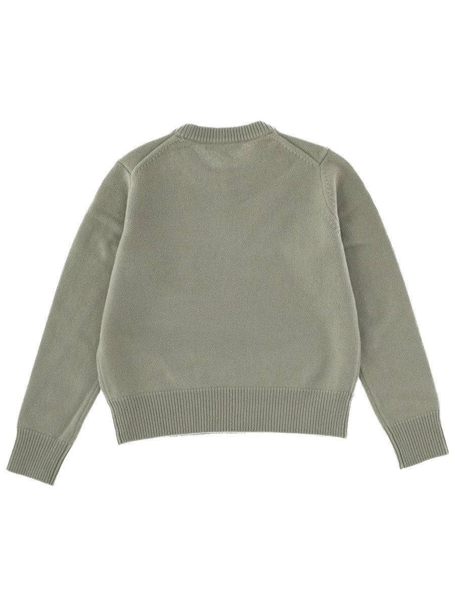 Maison Kitsuné Women's Fox Head Sweater Green, view 2