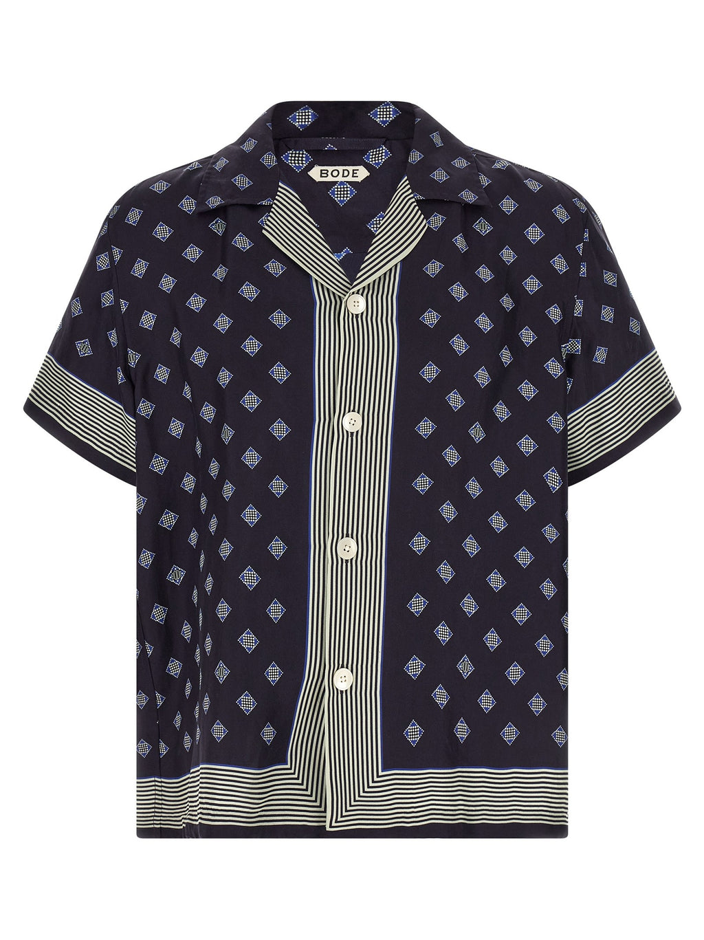 BODE Foyer Diamond Shirt Blue