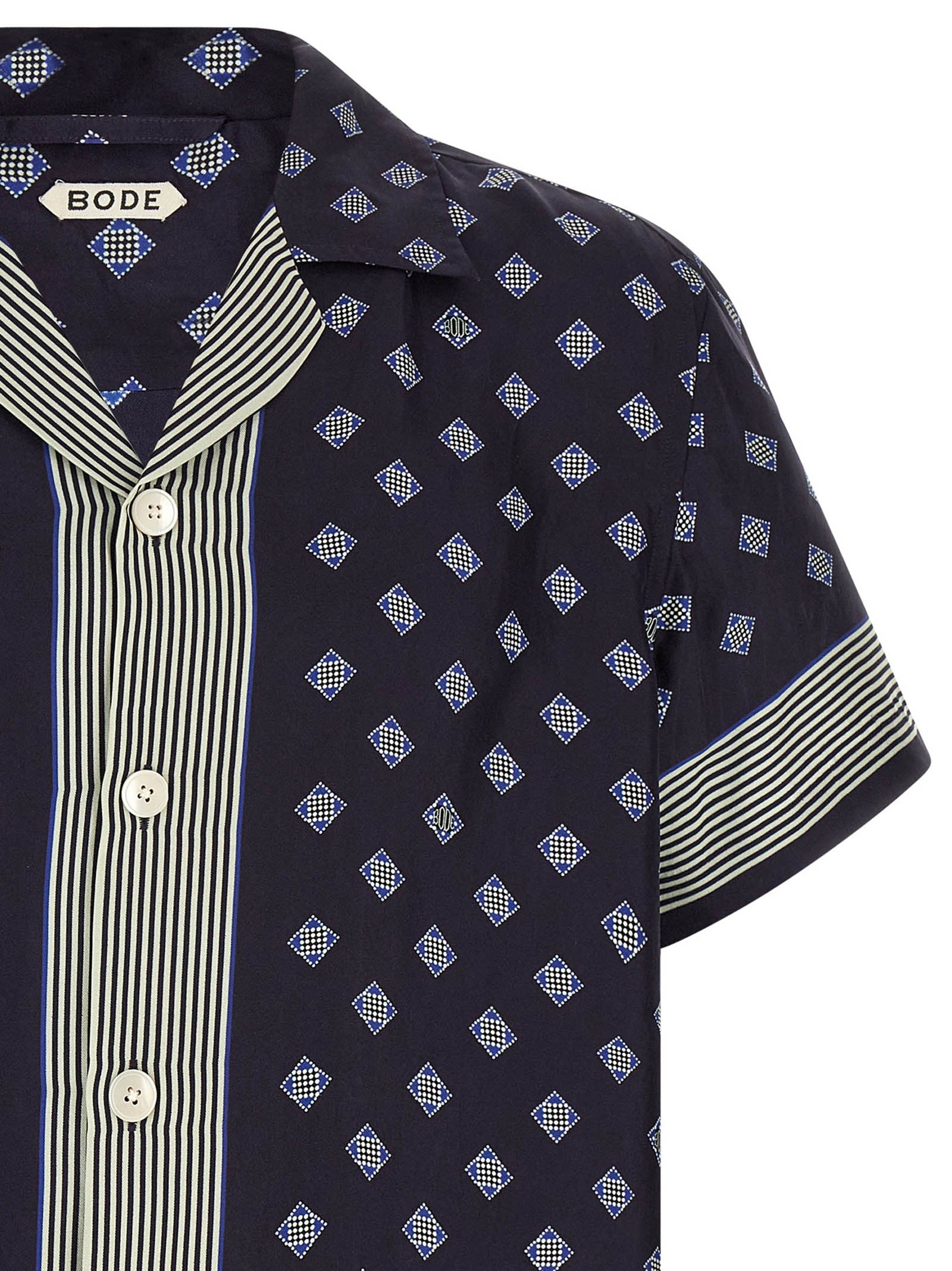 BODE Foyer Diamond Shirt Blue