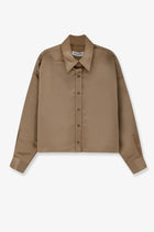 The Frankie Shop Women's Arlen Satin Boxy Shirt Beige
