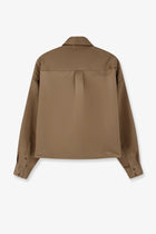 The Frankie Shop Women's Arlen Satin Boxy Shirt Beige, view 2
