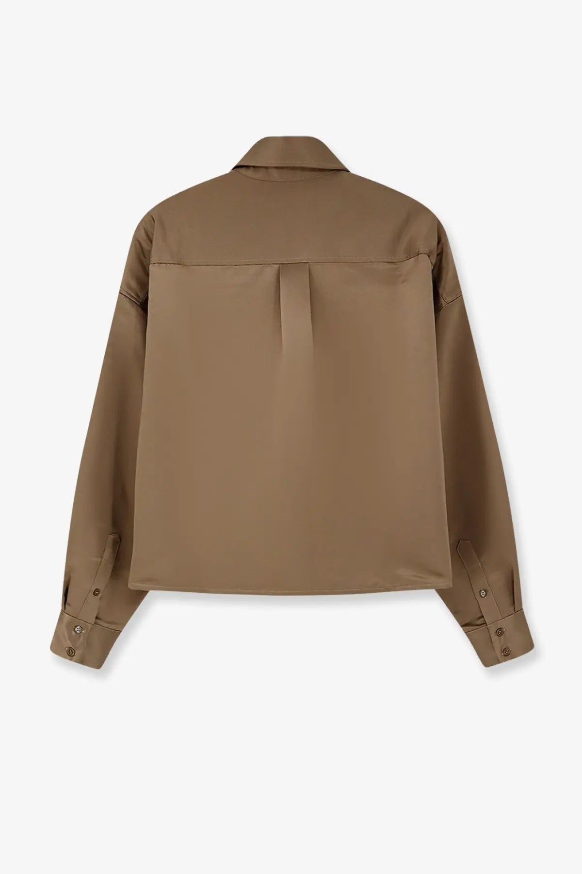 The Frankie Shop Women's Arlen Satin Boxy Shirt Beige, view 2