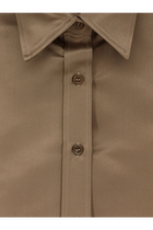 The Frankie Shop Women's Arlen Satin Boxy Shirt Beige, view 3
