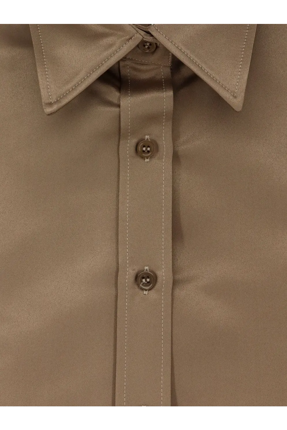 The Frankie Shop Women's Arlen Satin Boxy Shirt Beige, view 3