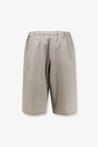 The Frankie Shop Women's Nelis Mélange Virgin Wool Bermuda Shorts Beige, view 2