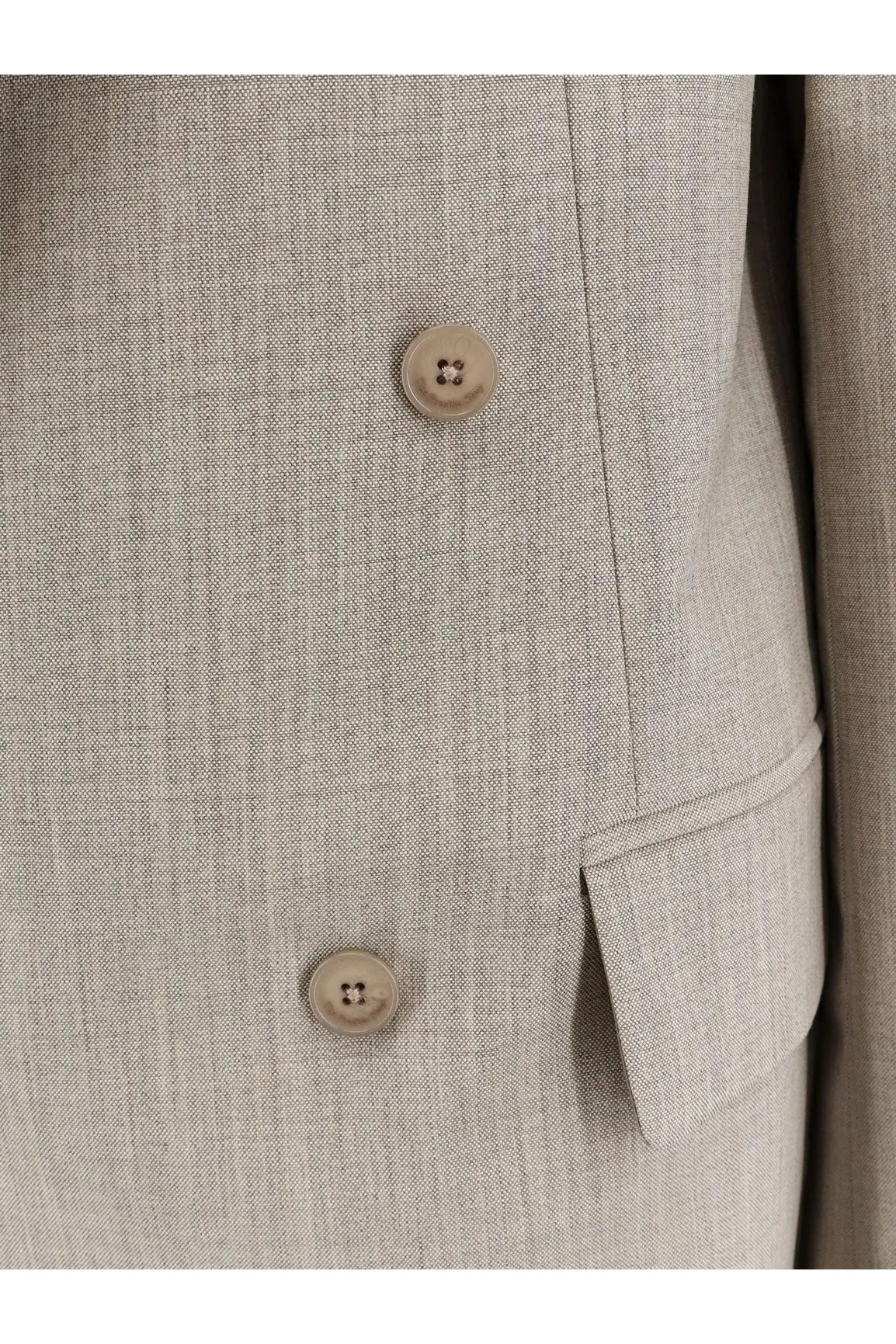 The Frankie Shop Women's Newark Double Breasted Mélange Virgin Wool Blazer Beige, view 3