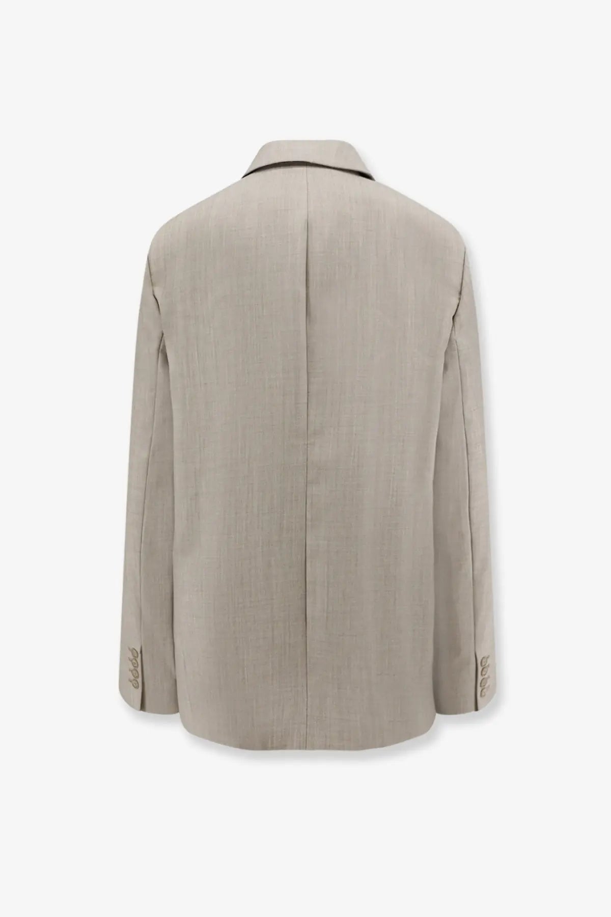 The Frankie Shop Women's Newark Double Breasted Mélange Virgin Wool Blazer Beige, view 2