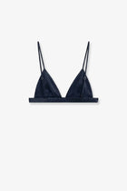 The Frankie Shop Women's Nina Satin Bralette Blue, view 2