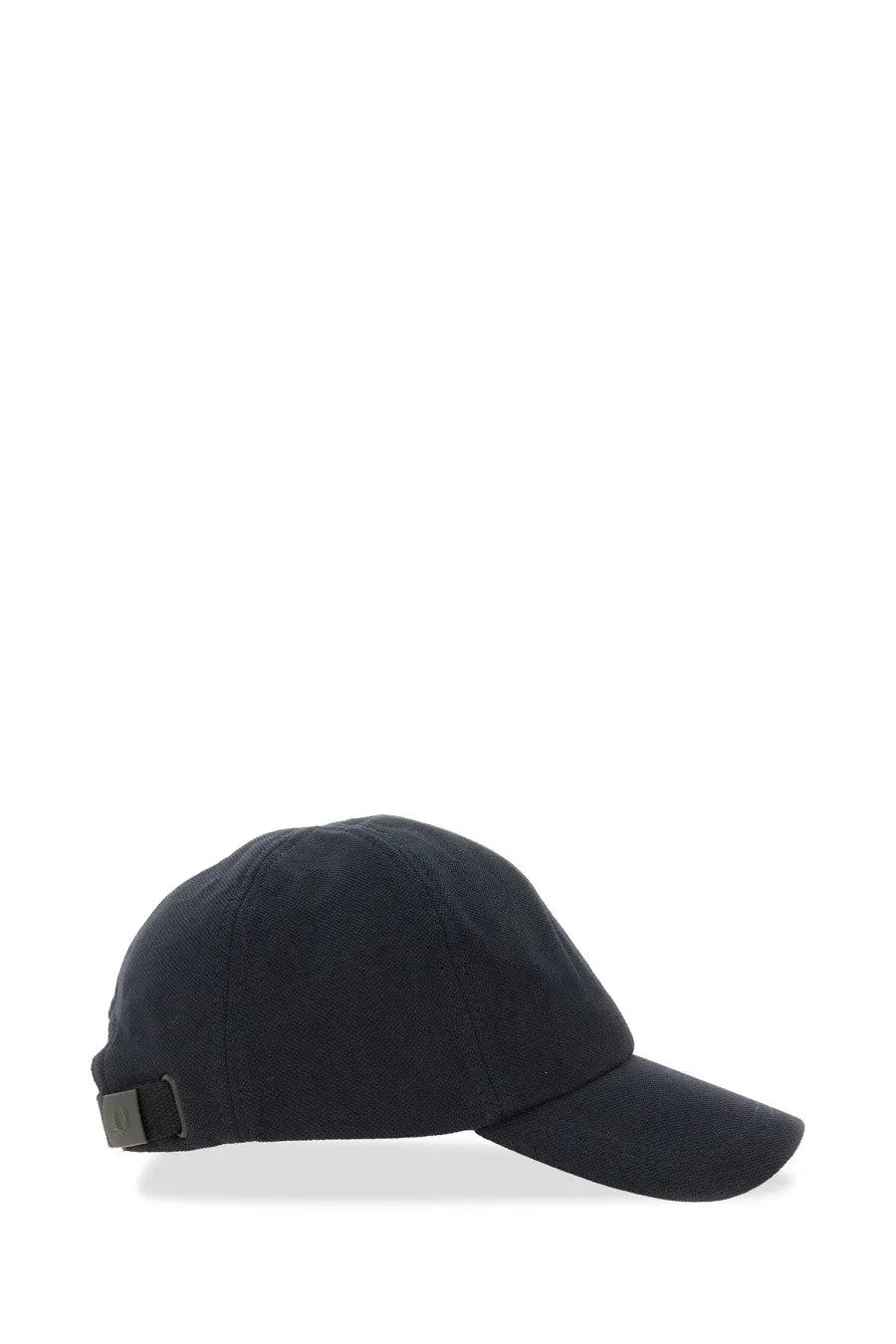 Black cotton baseball cap with structured crown and curved brim from fred perry men’s collection blue color