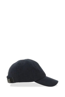 Black cotton baseball cap with structured crown and curved brim from fred perry men’s collection blue color