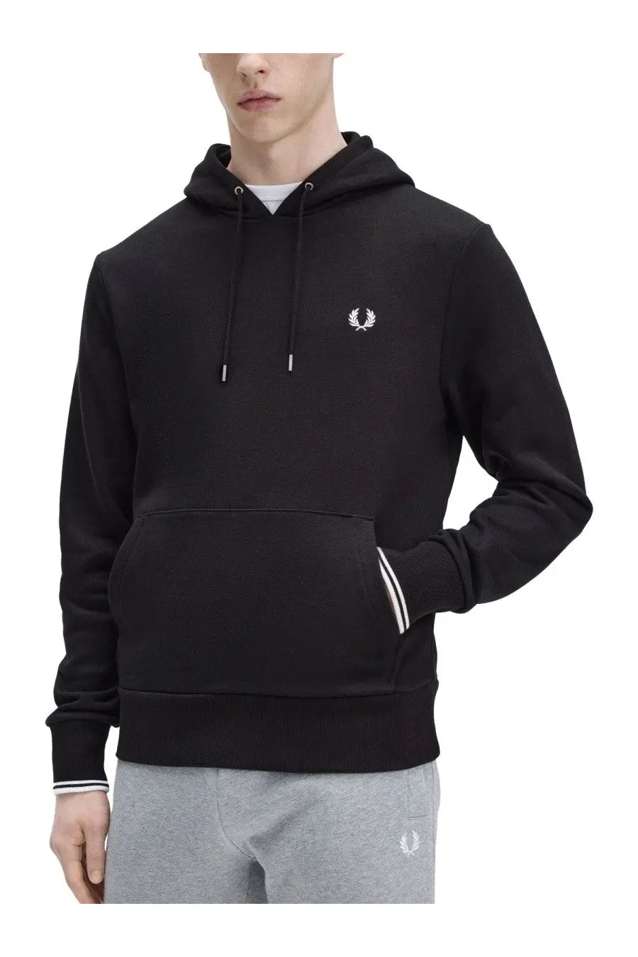 Fred Perry Men's Hoodie Black, view 2