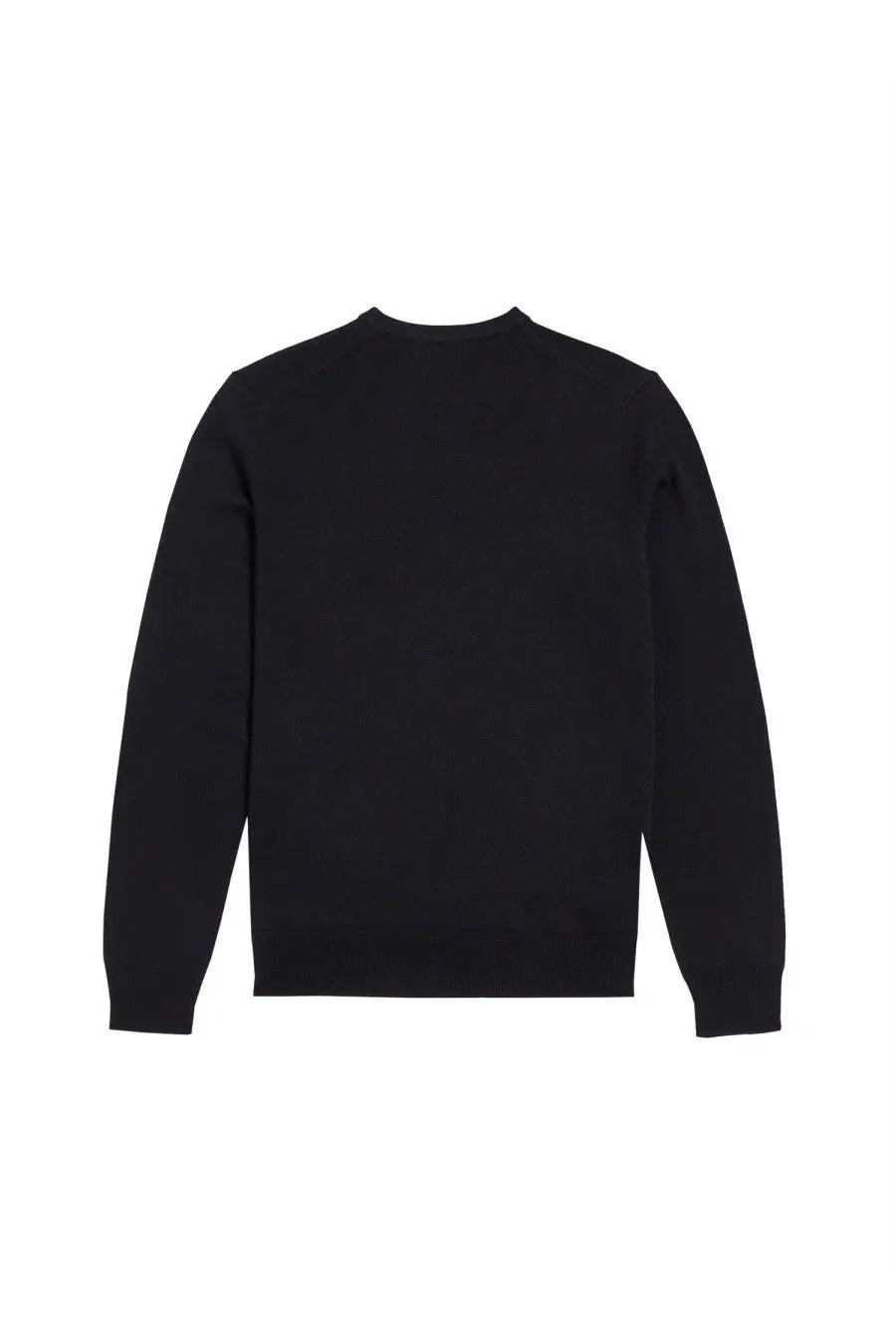 Fred Perry men’s jersey blue black crewneck sweater with smooth solid fabric and simple design
