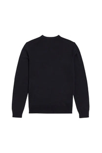 Fred Perry men’s jersey blue black crewneck sweater with smooth solid fabric and simple design