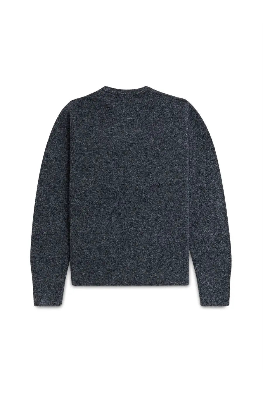 Fred Perry men’s jersey blue dark gray heathered knit sweater with classic crew neck and long sleeves