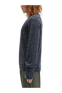 Fred Perry men’s jersey blue dark gray textured knit sweater with soft heathered finish and ribbed cuffs