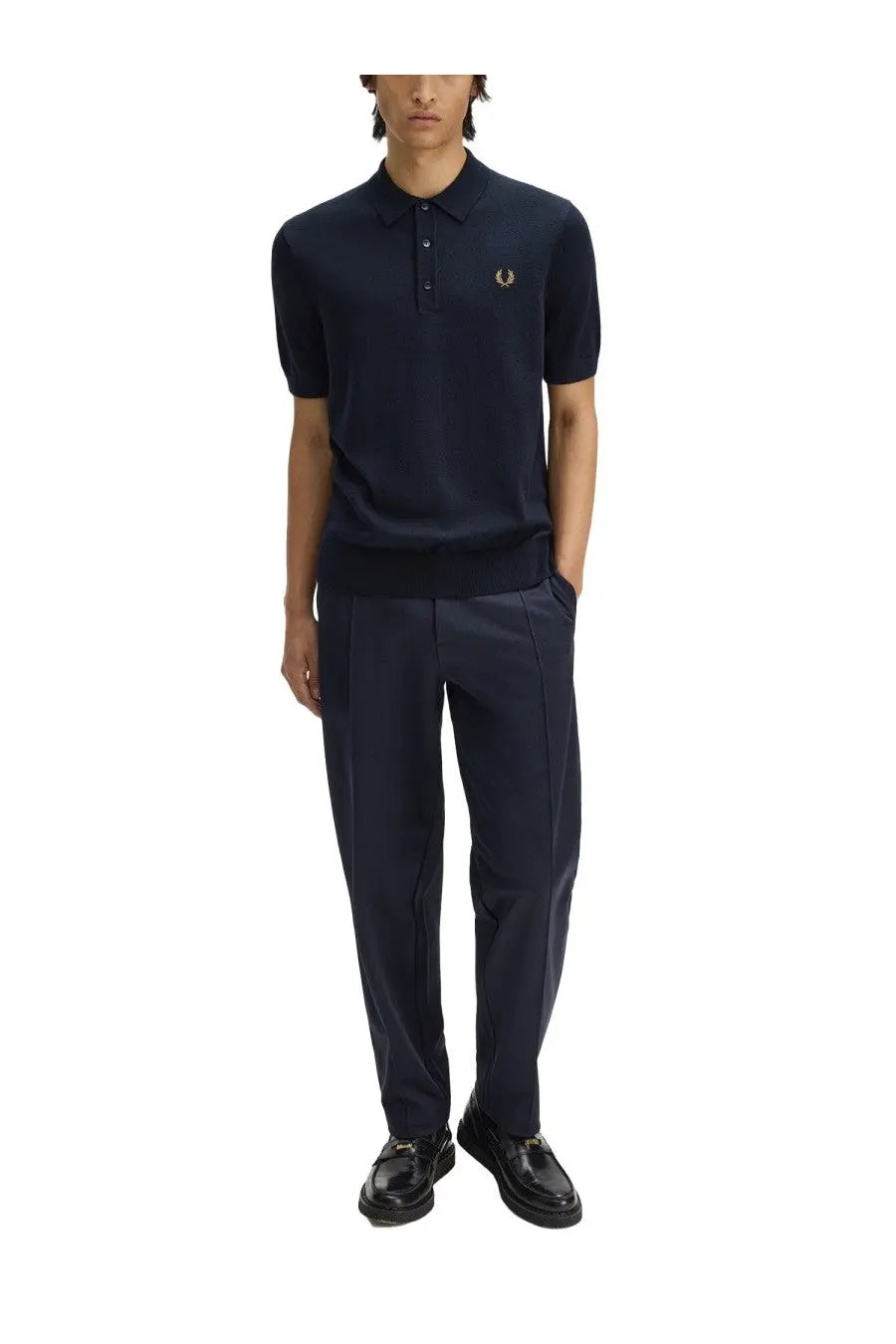 Fred Perry Men's Knit Cotton Polo Blue, view 2