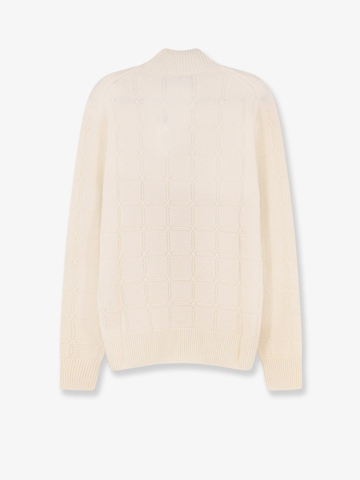BOSS Men's Fredo Wool and Cashmere Sweater White, view 2