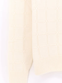 BOSS Men's Fredo Wool and Cashmere Sweater White, view 3