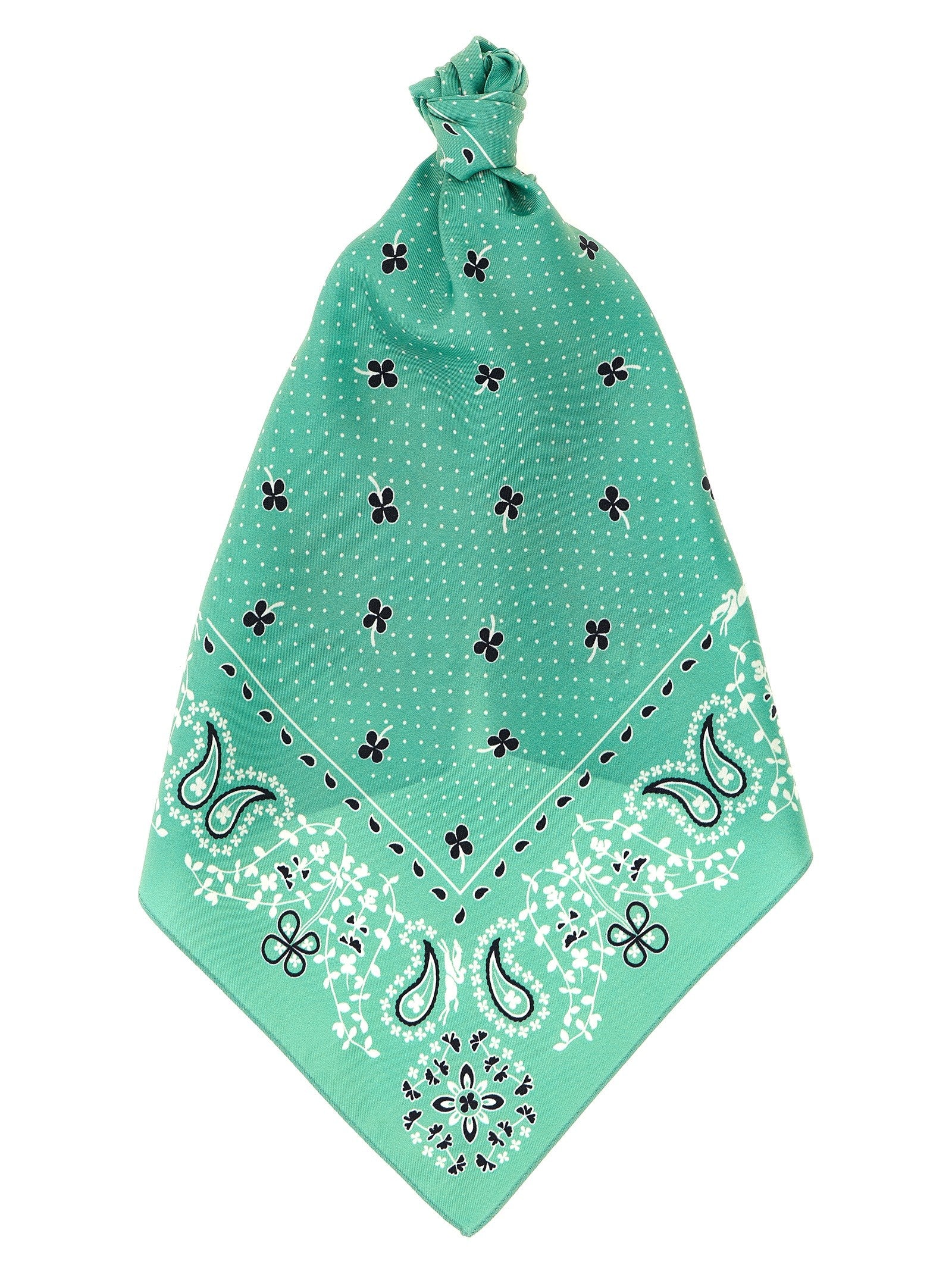 Longchamp French Bandana Print Scarf Green