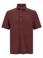 Brunello Cucinelli French Collar Polo Shirt Red