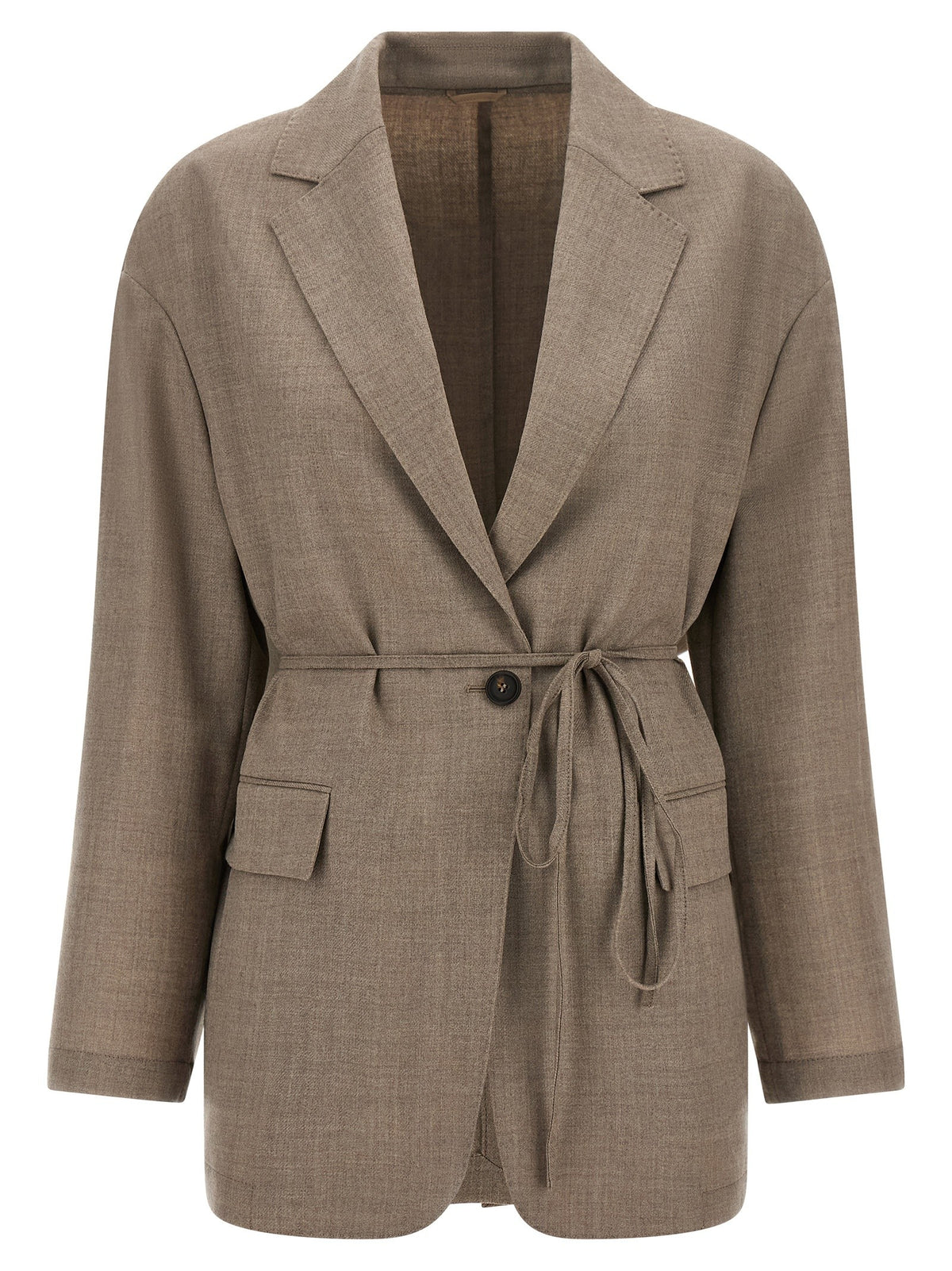 Brunello Cucinelli Fresh Wool Blazer Beige