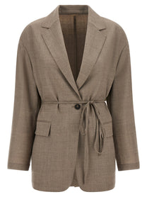 Brunello Cucinelli Fresh Wool Blazer Beige