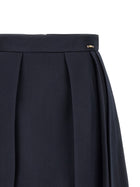 Elisabetta Franchi Fresh Wool Skirt Blue, view 3