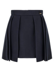 Elisabetta Franchi Fresh Wool Skirt Blue