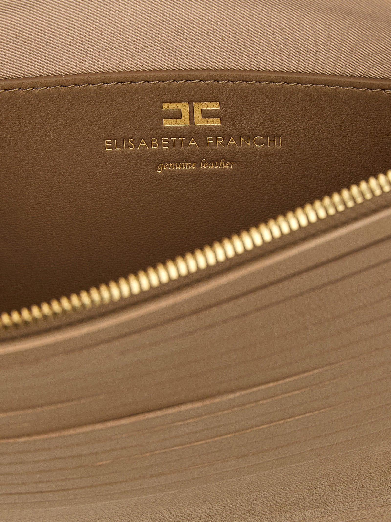 Elisabetta Franchi Fringed Clutch Beige