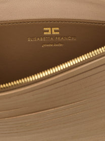 Elisabetta Franchi Fringed Clutch Beige