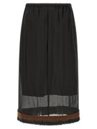 TELA Fringed Detail Ophelia Skirt Black