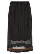 TELA Fringed Detail Ophelia Skirt Black