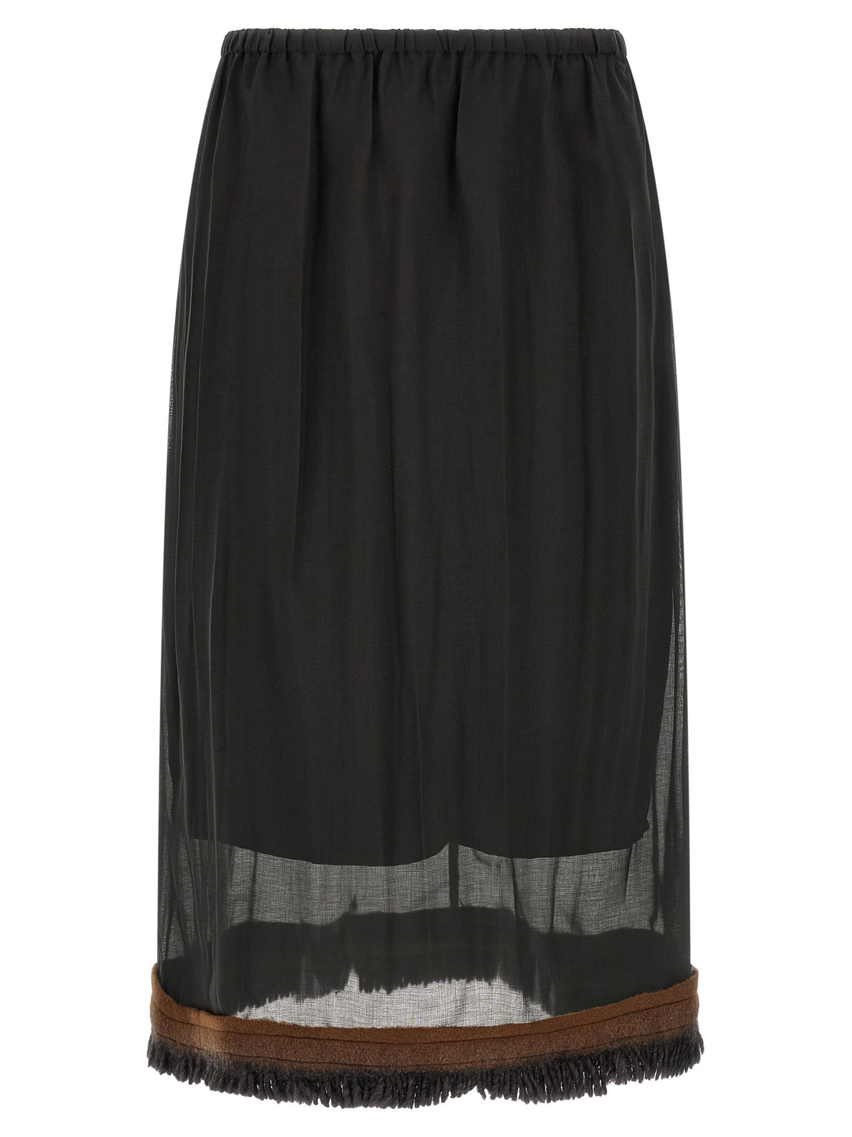 TELA Fringed Detail Ophelia Skirt Black